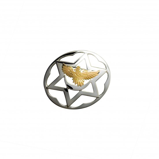 Estrela Flor de Lótus em Prata com Águia em Ouro